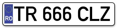 Placuta inmatriculare numar auto  TR-666-CLZ, TR 666 CLZ, TR666CLZ