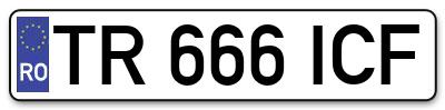 Placuta inmatriculare numar auto  TR-666-ICF, TR 666 ICF, TR666ICF
