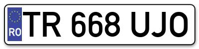 Placuta inmatriculare numar auto  TR-668-UJO, TR 668 UJO, TR668UJO