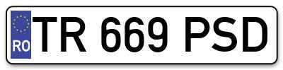 Placuta inmatriculare numar auto  TR-669-PSD, TR 669 PSD, TR669PSD