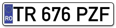 Placuta inmatriculare numar auto  TR-676-PZF, TR 676 PZF, TR676PZF