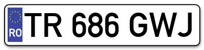Placuta inmatriculare numar auto  TR-686-GWJ, TR 686 GWJ, TR686GWJ