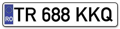 Placuta inmatriculare numar auto  TR-688-KKQ, TR 688 KKQ, TR688KKQ