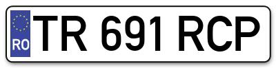 Placuta inmatriculare numar auto  TR-691-RCP, TR 691 RCP, TR691RCP
