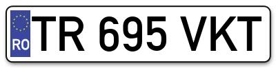 Placuta inmatriculare numar auto  TR-695-VKT, TR 695 VKT, TR695VKT