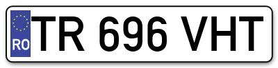 Placuta inmatriculare numar auto  TR-696-VHT, TR 696 VHT, TR696VHT