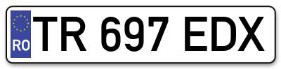 Placuta inmatriculare numar auto  TR-697-EDX, TR 697 EDX, TR697EDX