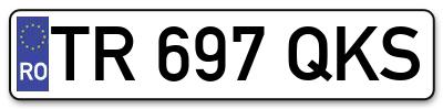 Placuta inmatriculare numar auto  TR-697-QKS, TR 697 QKS, TR697QKS