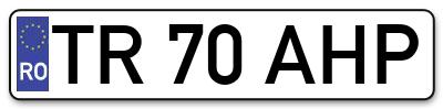 Placuta inmatriculare numar auto  TR-70-AHP, TR 70 AHP, TR70AHP