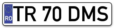 Placuta inmatriculare numar auto  TR-70-DMS, TR 70 DMS, TR70DMS