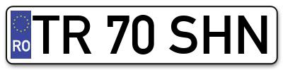 Placuta inmatriculare numar auto  TR-70-SHN, TR 70 SHN, TR70SHN