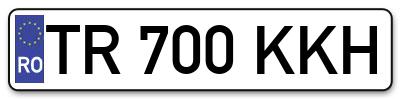 Placuta inmatriculare numar auto  TR-700-KKH, TR 700 KKH, TR700KKH