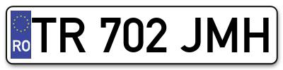 Placuta inmatriculare numar auto  TR-702-JMH, TR 702 JMH, TR702JMH