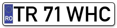 Placuta inmatriculare numar auto  TR-71-WHC, TR 71 WHC, TR71WHC