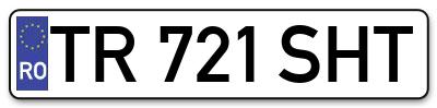 Placuta inmatriculare numar auto  TR-721-SHT, TR 721 SHT, TR721SHT