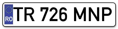 Placuta inmatriculare numar auto  TR-726-MNP, TR 726 MNP, TR726MNP