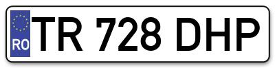 Placuta inmatriculare numar auto  TR-728-DHP, TR 728 DHP, TR728DHP