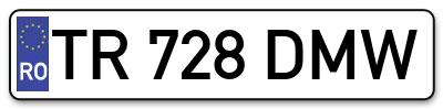 Placuta inmatriculare numar auto  TR-728-DMW, TR 728 DMW, TR728DMW