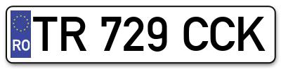 Placuta inmatriculare numar auto  TR-729-CCK, TR 729 CCK, TR729CCK