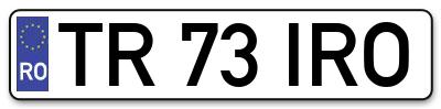 Placuta inmatriculare numar auto  TR-73-IRO, TR 73 IRO, TR73IRO