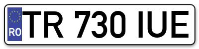 Placuta inmatriculare numar auto  TR-730-IUE, TR 730 IUE, TR730IUE