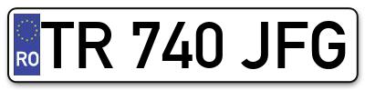Placuta inmatriculare numar auto  TR-740-JFG, TR 740 JFG, TR740JFG