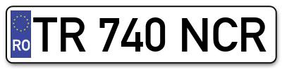Placuta inmatriculare numar auto  TR-740-NCR, TR 740 NCR, TR740NCR