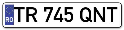 Placuta inmatriculare numar auto  TR-745-QNT, TR 745 QNT, TR745QNT