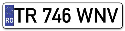 Placuta inmatriculare numar auto  TR-746-WNV, TR 746 WNV, TR746WNV