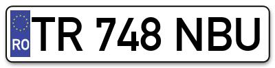 Placuta inmatriculare numar auto  TR-748-NBU, TR 748 NBU, TR748NBU