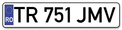 Placuta inmatriculare numar auto  TR-751-JMV, TR 751 JMV, TR751JMV