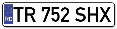 Placuta inmatriculare numar auto  TR-752-SHX, TR 752 SHX, TR752SHX