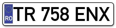 Placuta inmatriculare numar auto  TR-758-ENX, TR 758 ENX, TR758ENX
