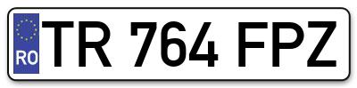 Placuta inmatriculare numar auto  TR-764-FPZ, TR 764 FPZ, TR764FPZ