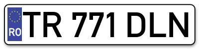Placuta inmatriculare numar auto  TR-771-DLN, TR 771 DLN, TR771DLN