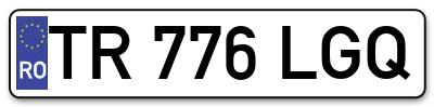 Placuta inmatriculare numar auto  TR-776-LGQ, TR 776 LGQ, TR776LGQ