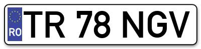 Placuta inmatriculare numar auto  TR-78-NGV, TR 78 NGV, TR78NGV
