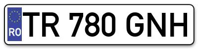 Placuta inmatriculare numar auto  TR-780-GNH, TR 780 GNH, TR780GNH