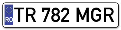 Placuta inmatriculare numar auto  TR-782-MGR, TR 782 MGR, TR782MGR