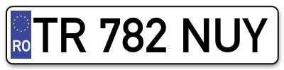 Placuta inmatriculare numar auto  TR-782-NUY, TR 782 NUY, TR782NUY