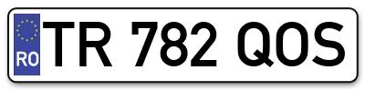 Placuta inmatriculare numar auto  TR-782-QOS, TR 782 QOS, TR782QOS