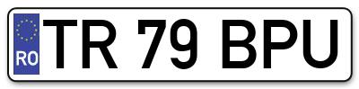Placuta inmatriculare numar auto  TR-79-BPU, TR 79 BPU, TR79BPU
