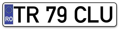 Placuta inmatriculare numar auto  TR-79-CLU, TR 79 CLU, TR79CLU