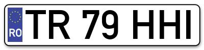 Placuta inmatriculare numar auto  TR-79-HHI, TR 79 HHI, TR79HHI
