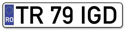 Placuta inmatriculare numar auto  TR-79-IGD, TR 79 IGD, TR79IGD