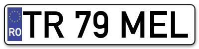 Placuta inmatriculare numar auto  TR-79-MEL, TR 79 MEL, TR79MEL