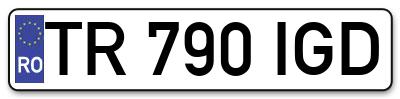 Placuta inmatriculare numar auto  TR-790-IGD, TR 790 IGD, TR790IGD