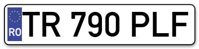 Placuta inmatriculare numar auto  TR-790-PLF, TR 790 PLF, TR790PLF