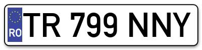 Placuta inmatriculare numar auto  TR-799-NNY, TR 799 NNY, TR799NNY