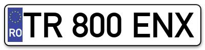 Placuta inmatriculare numar auto  TR-800-ENX, TR 800 ENX, TR800ENX